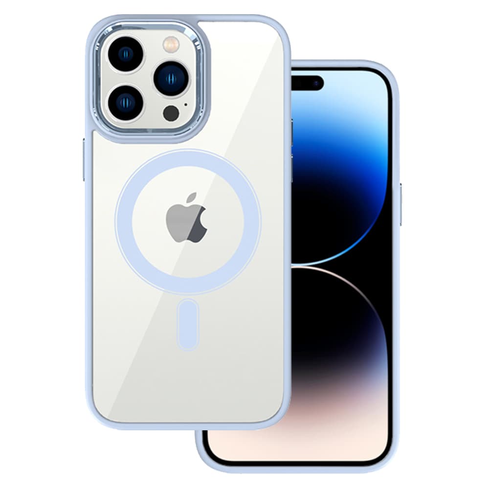 Zadní kryt Tel Protect Magnetic Clear pro Iphone 15 Plus Light blue - náhled 1