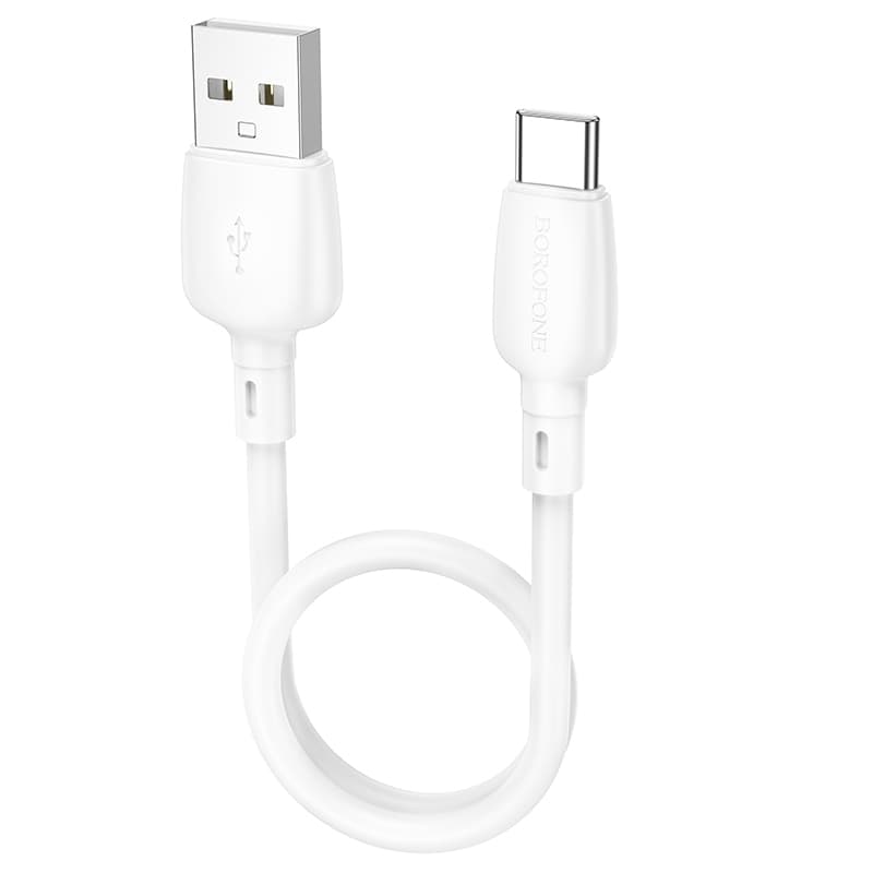 Kabel Borofone BX93 Super Power - USB na typ C - 27W 3A 0,25 metru bílý - náhled 1