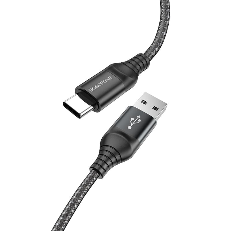 Kabel Borofone BX56 Delightful - USB na typ C - 3A 1 metr černý - náhled 1