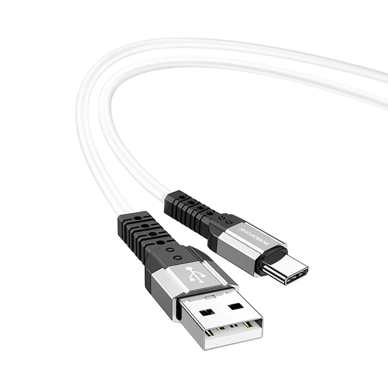 Borofone kabel BX64 Special Silicone - USB na typ C - 3A 1 metr bílý - náhled 1