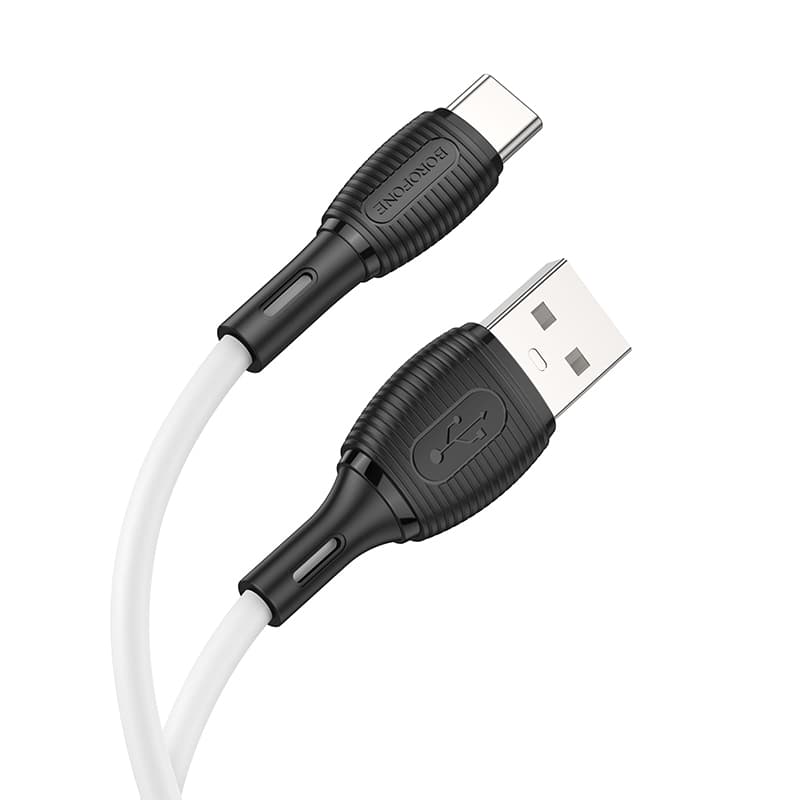 Kabel Borofone BX86 Advantage - USB na typ C - 3A 1 metr bílý - náhled 1