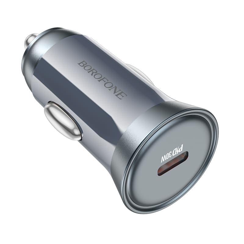 Adaptér do auta Borofone BZ26 s funkcí rychlonabíjení 30W šedý - náhled 1