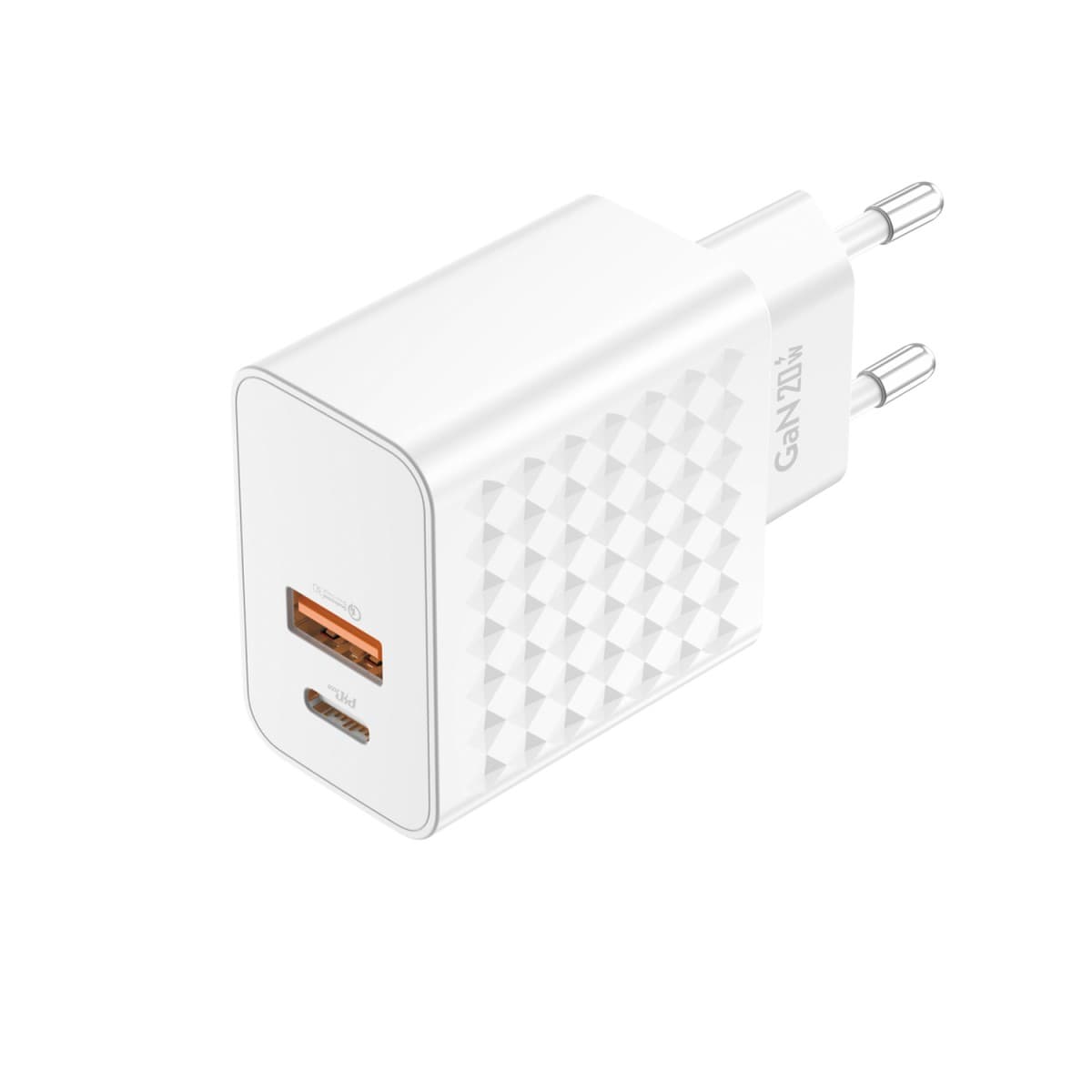 Adaptér Foneng EU42 GaN - USB + Type C - PD 20W 3A bílý - náhled 1