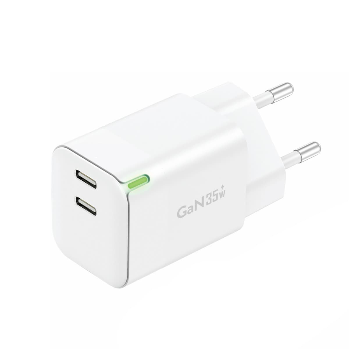 Adaptér Foneng GAN35 GaN - 2xTyp C - PD 35W 3A bílý - náhled 1