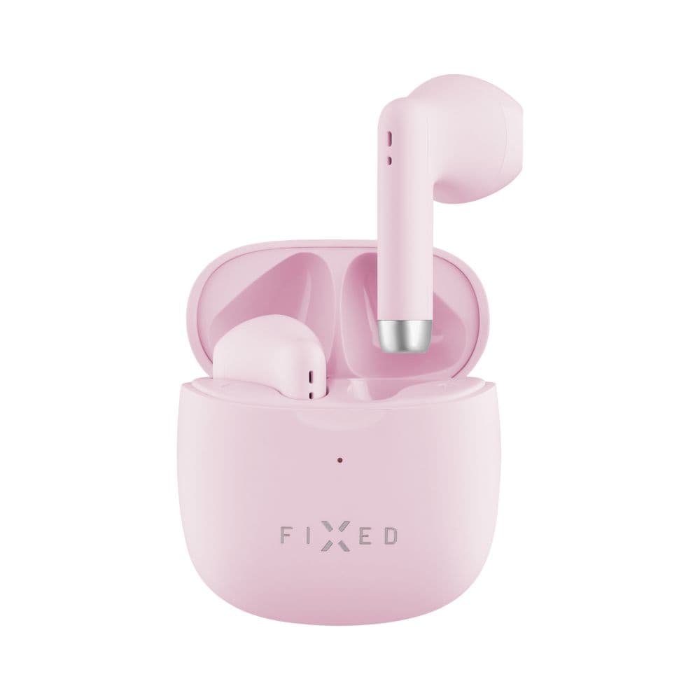 Bezdrátová TWS sluchátka FIXED Pods, růžová - náhled 1
