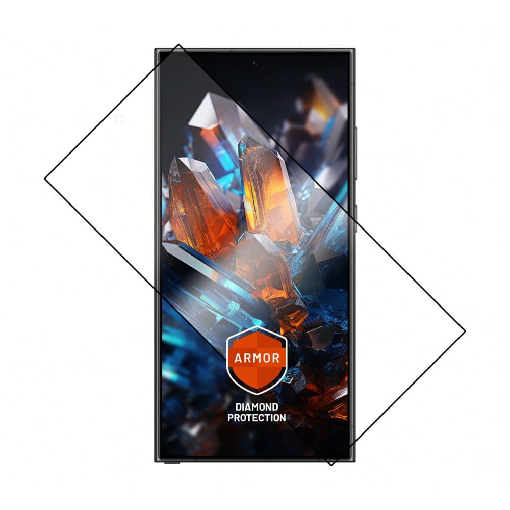 Prémiové ochranné tvrzené sklo FIXED Armor s aplikátorem pro Samsung Galaxy S24 Ultra, černé - náhled 1