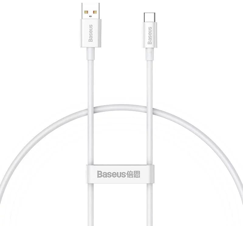 Datový kabel Baseus Superior Series Fast Charging USB-A - USB-C 100W 0.25m Moon White - náhled 1