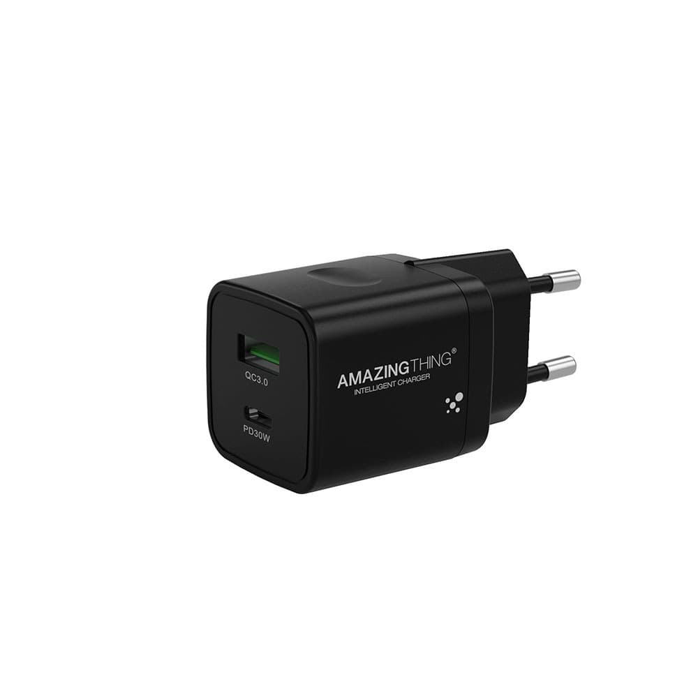 Adaptér Amazing Thing Speed Pro EUPD30WB s funkcí rychlonabíjení Dual 30W černý - náhled 1