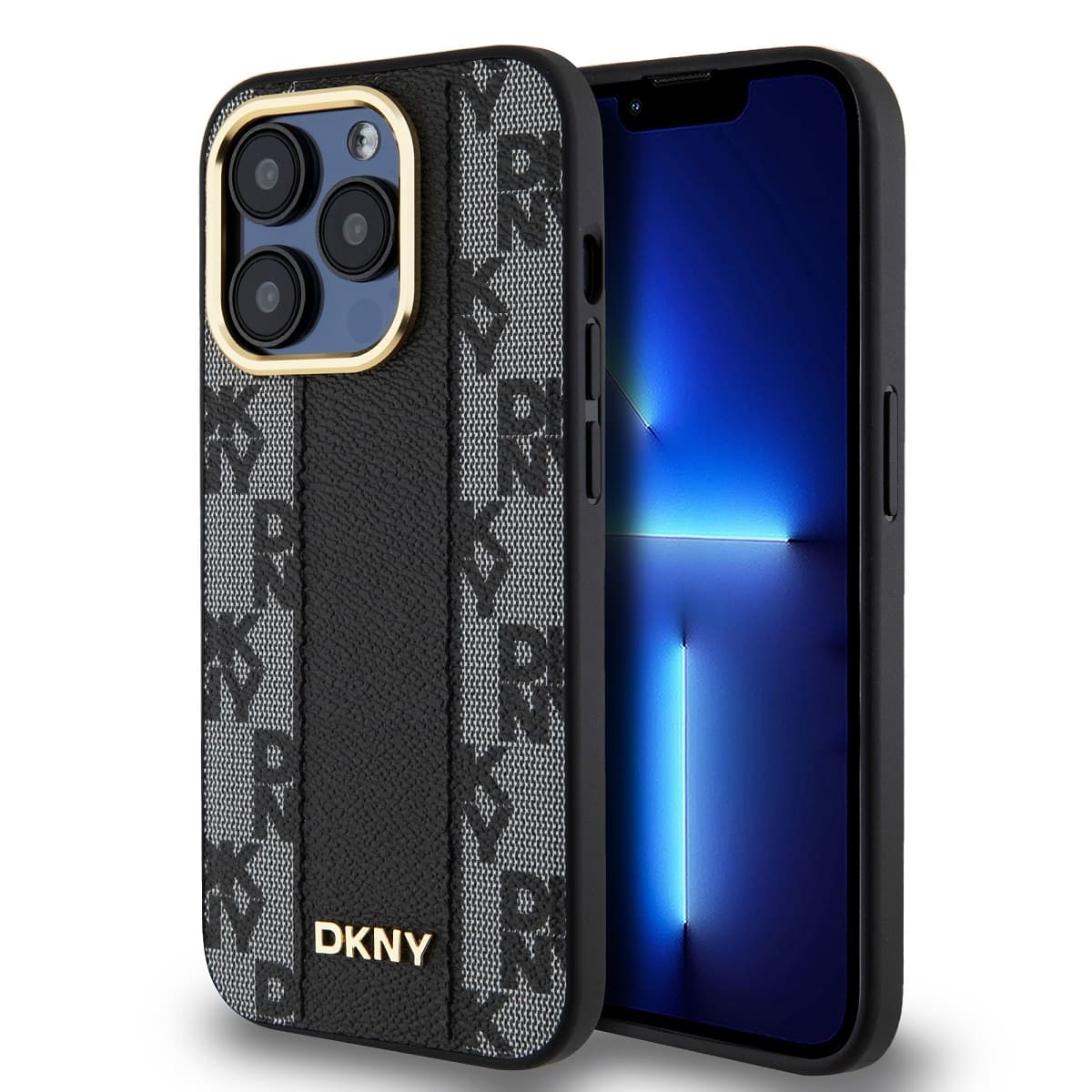 Zadní Kryt DKNY PU Leather Checkered Pattern Magsafe pro iPhone 15 Pro černý - náhled 1