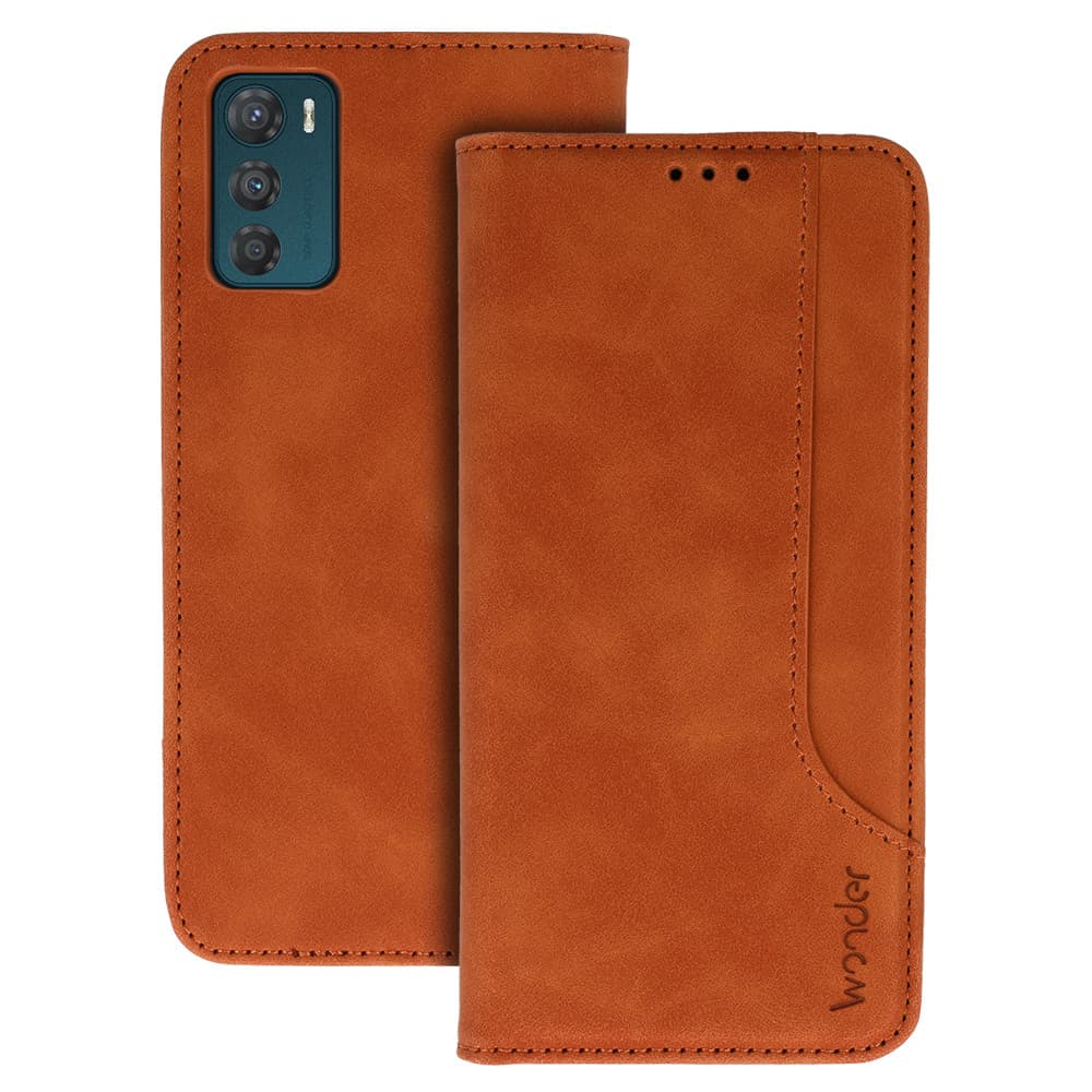 Knížkové pouzdro Wonder Prime pro Motorola Moto G42 hnědé - náhled 1