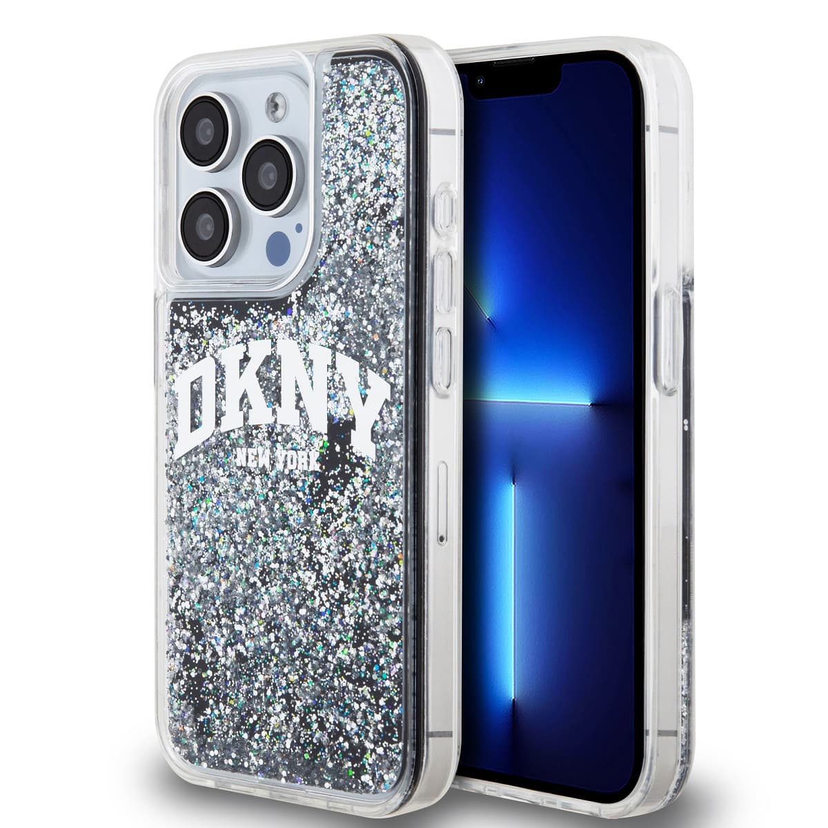 Zadní Kryt DKNY Liquid Glitter Arch Logo pro iPhone 15 Pro černý - náhled 1
