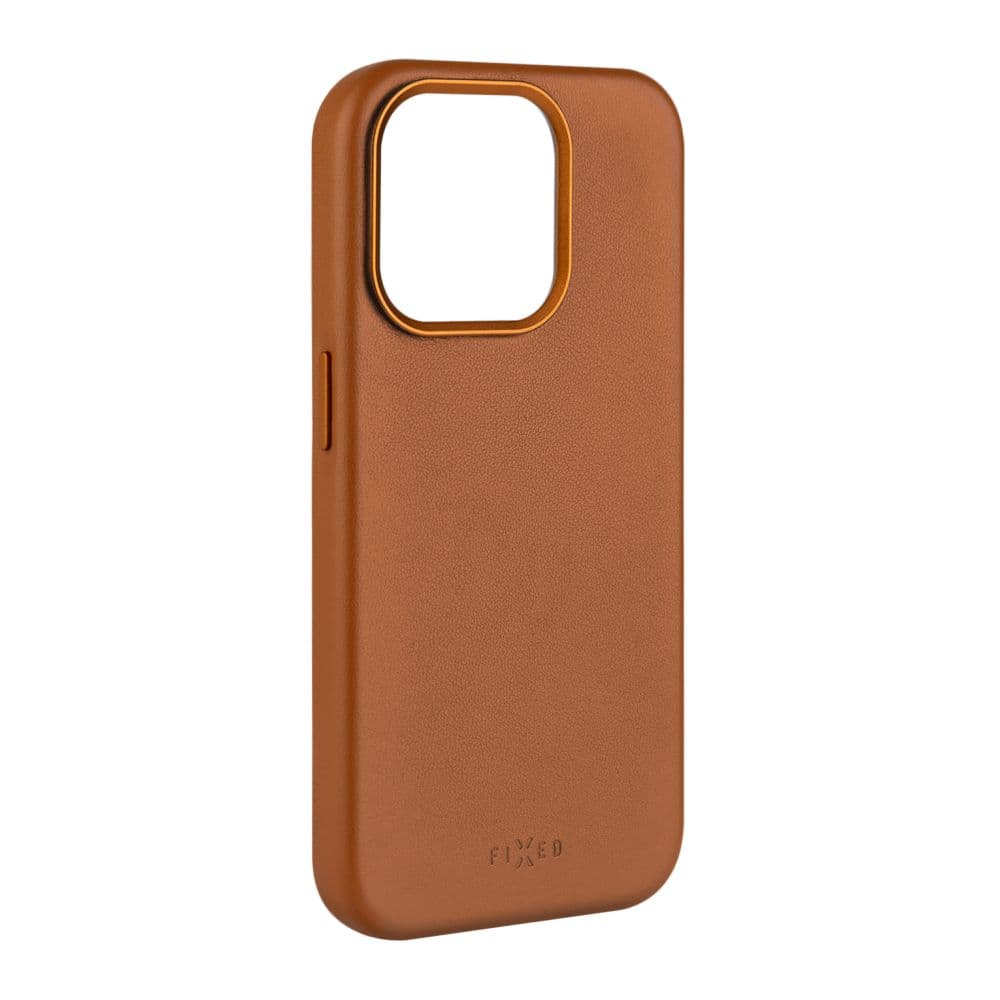 Kožený zadní kryt FIXED MagLeather s podporou MagSafe pro Apple iPhone 16, hnědý - náhled 1