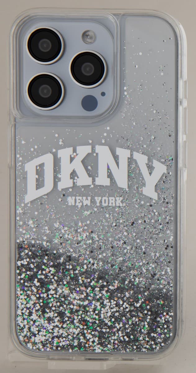 Zadní Kryt DKNY Liquid Glitter Arch Logo na iPhone 14 Pro Transparent - náhled 1