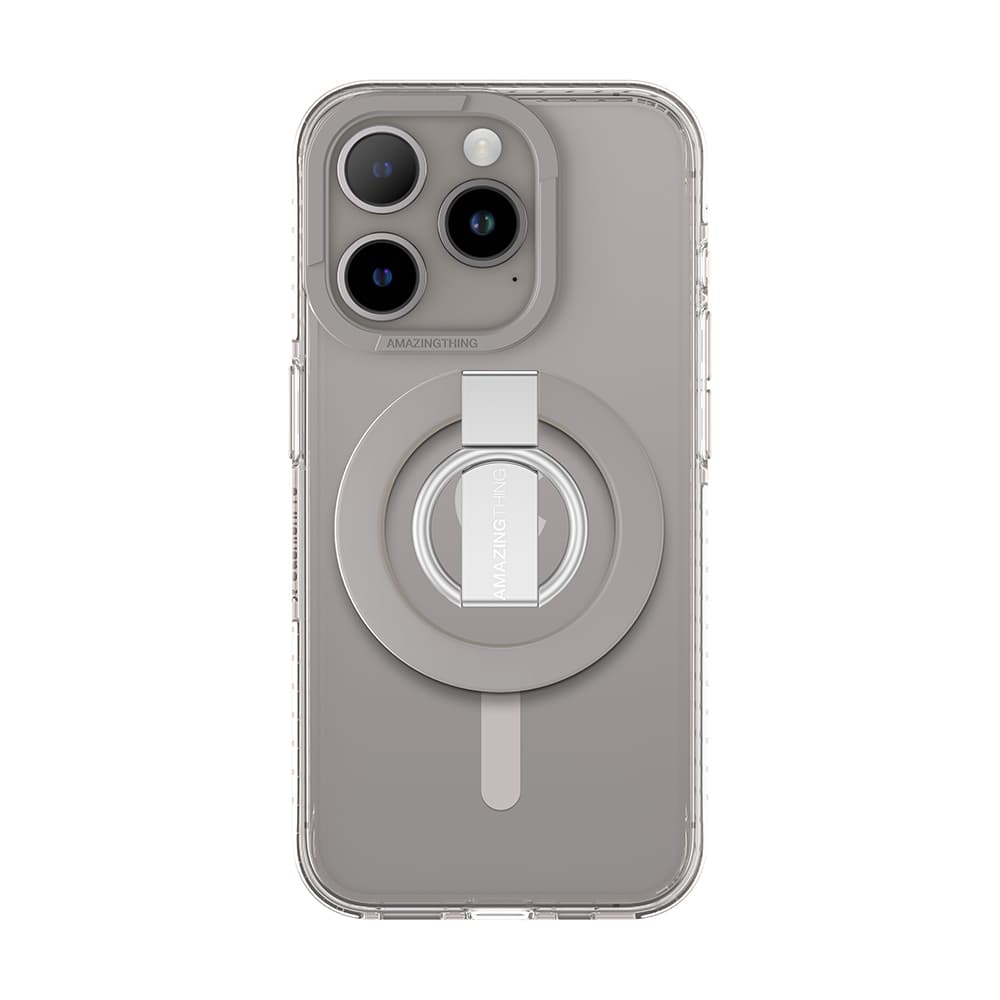 Zadní kryt Amazing Thing Titan Pro Mag Ring Grip Case 10FT IP156.1PTRGY pro iPhone 15 Pro titanium - náhled 1