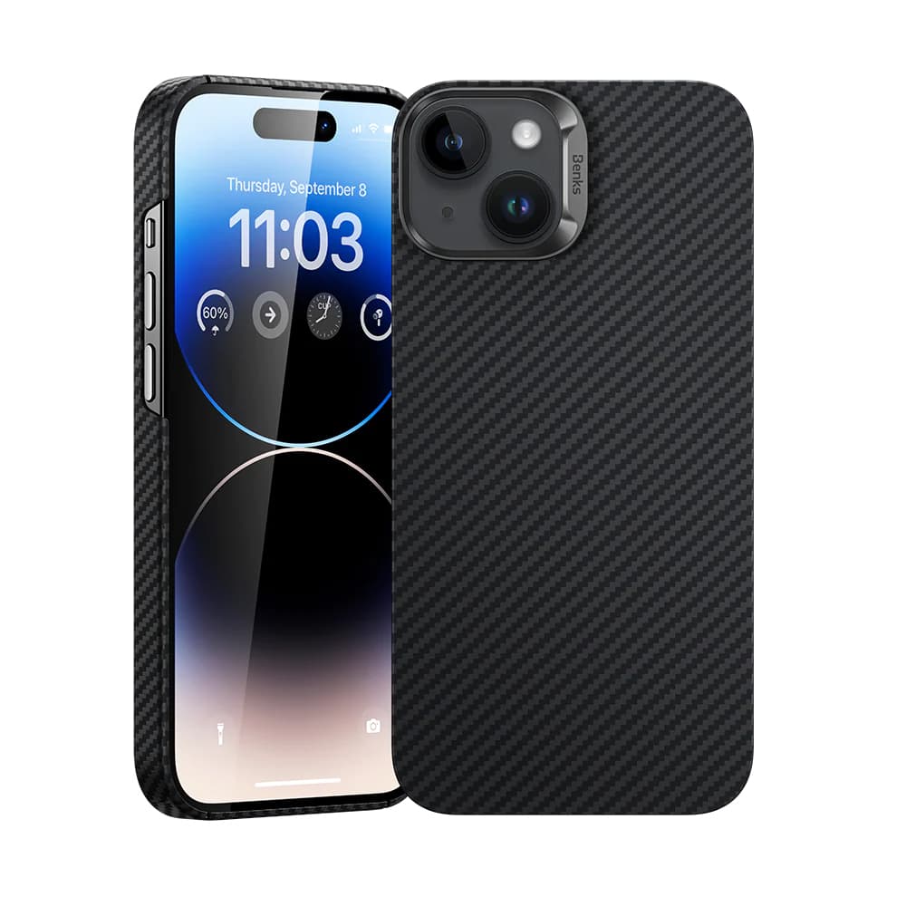Zadní kryt Magnetic Armor Air Kevlar Metal Frame 600D pro iPhone 15 Plus černý - náhled 1