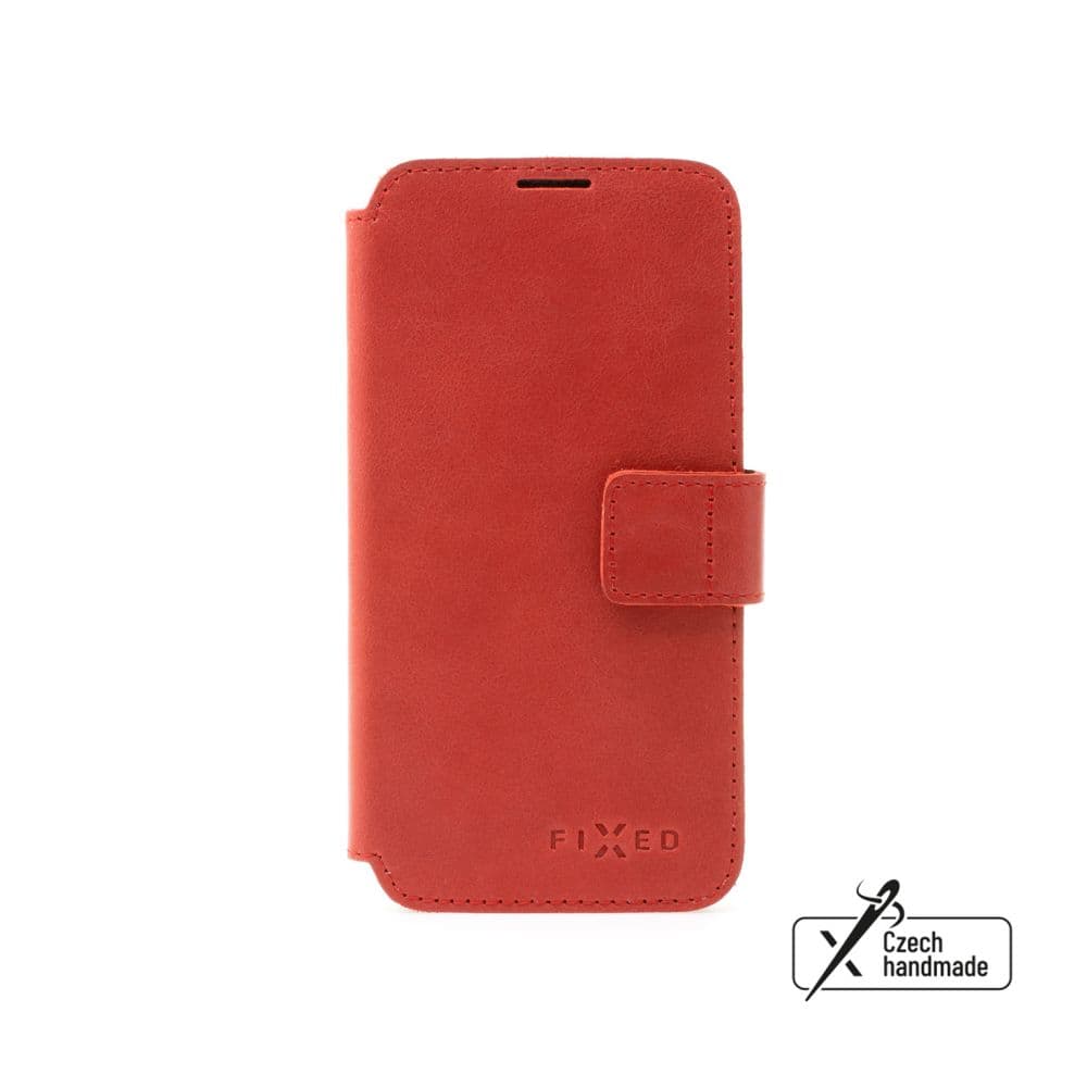 Kožené pouzdro typu kniha FIXED ProFit pro Apple iPhone 16 Pro, červené - náhled 1