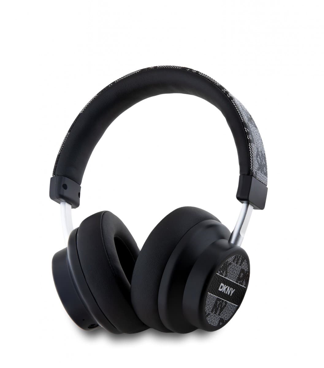 Sluchátka DKNY PU Leather Checkered Pattern Bluetooth Stereo Headphone Black - náhled 1