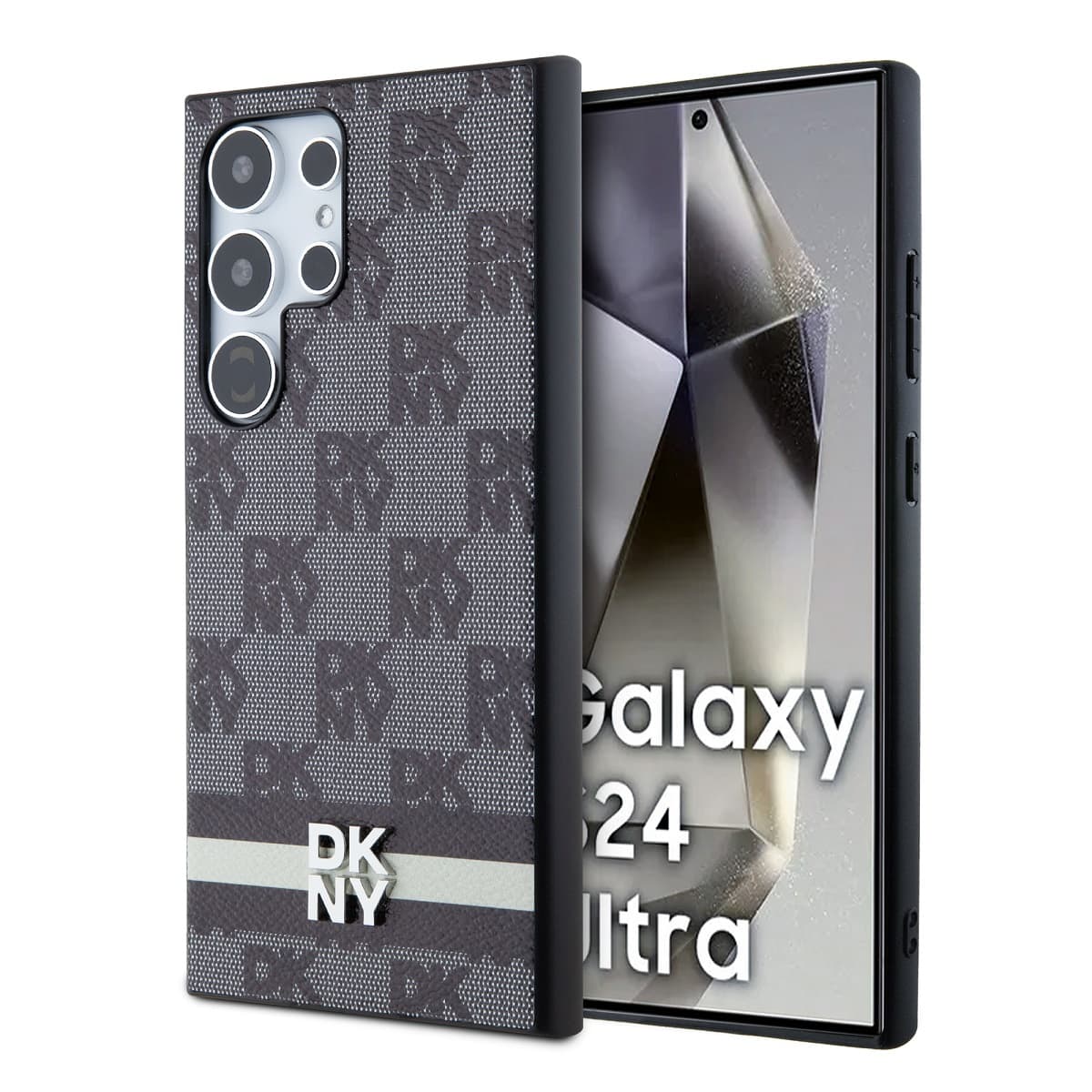 Zadní Kryt DKNY PU Leather Checkered Pattern and Stripe pro Samsung Galaxy S24 Ultra černý - náhled 1