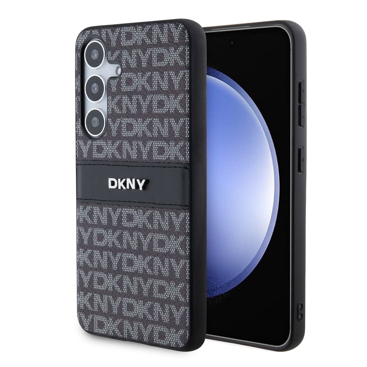 Zadní Kryt DKNY PC/TPU Repeat Pattern Tonal Stripe pro Samsung S24 černý - náhled 1