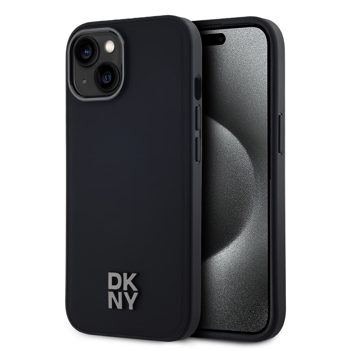 Zadní Kryt DKNY PU Leather Stack Logo Magsafe pro iPhone 15 černý - náhled 1