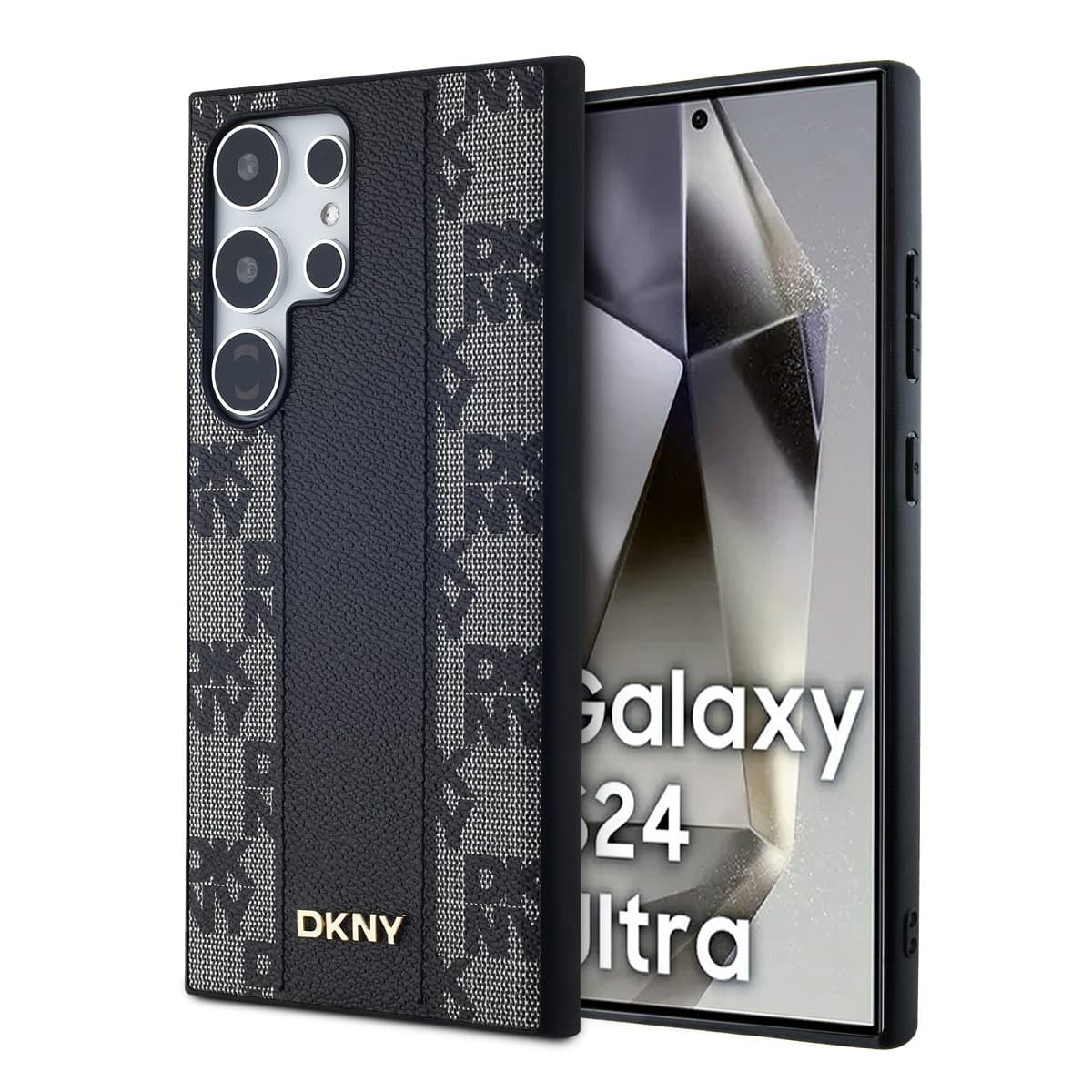 DKNY PU Leather Checkered Pattern Magsafe Zadní Kryt pro Samsung Galaxy S24 Ultra Black - náhled 1
