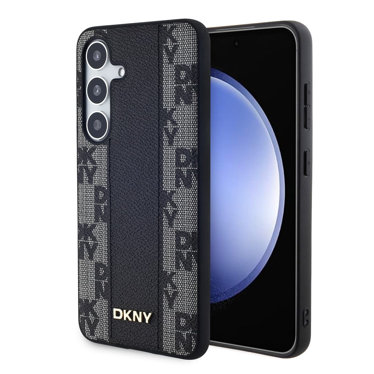 DKNY PU Leather Checkered Pattern Magsafe Zadní Kryt pro Samsung Galaxy S24+ Black - náhled 1