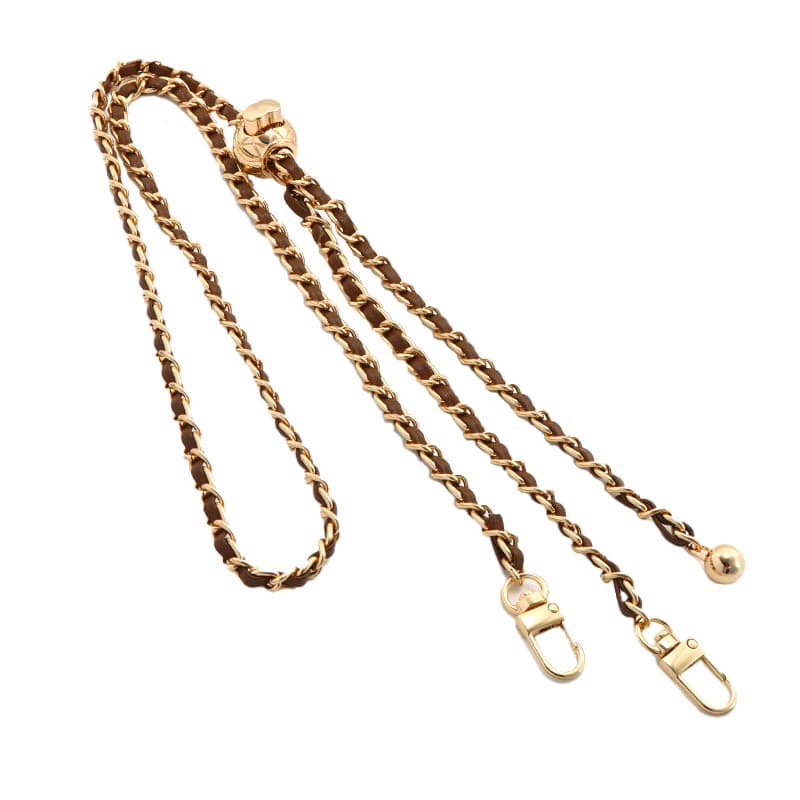 Šňůrka na mobil Braided hnědo-zlatá - náhled 1