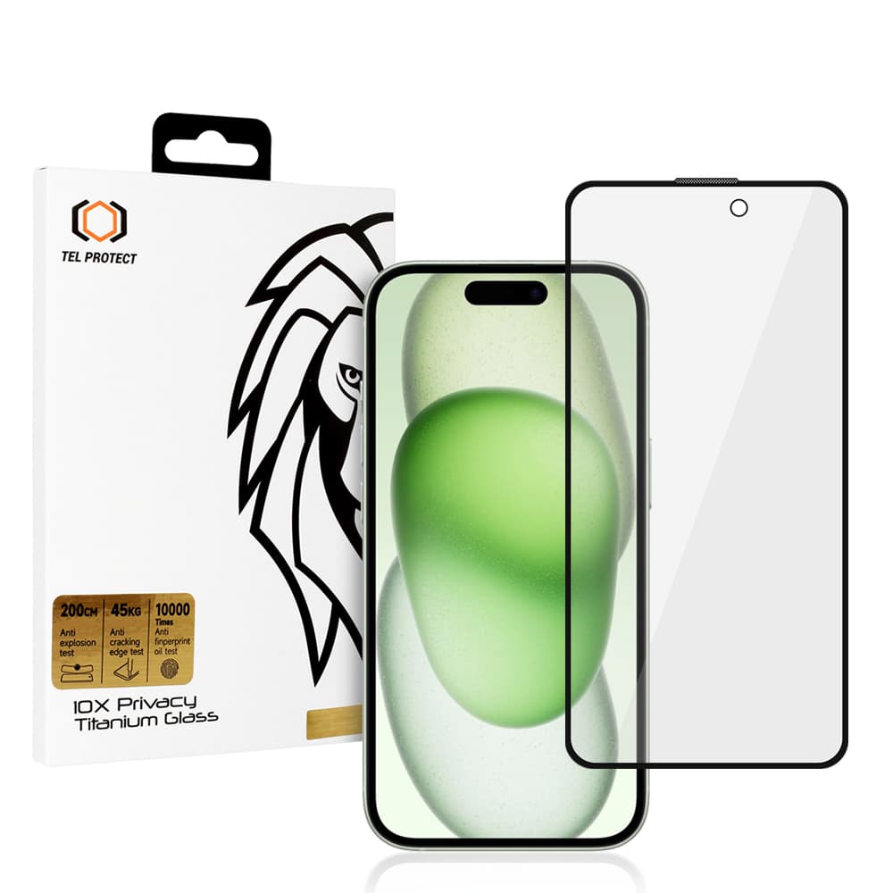 Tvrzené sklo 10X Privacy Titanium pro iPhone 16 - náhled 1