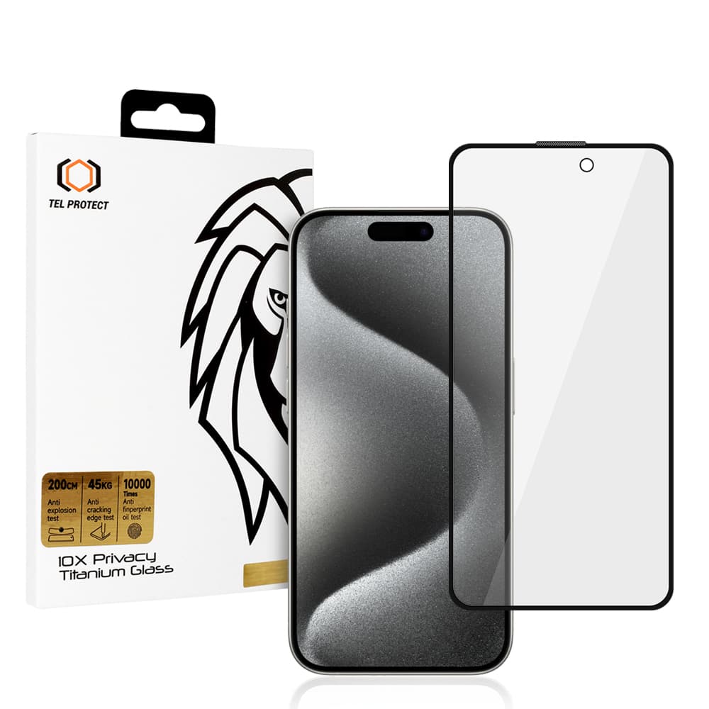 Tvrzené sklo 10X Privacy Titanium pro iPhone 16 Pro Max - náhled 1
