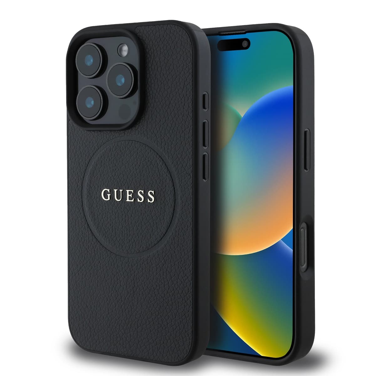 Zadní kryt Guess PU Grained Classic Logo MagSafe pro iPhone 16 Pro Black - náhled 1