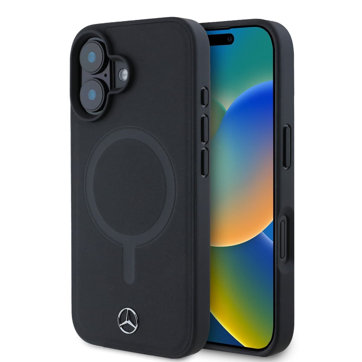 Zadní kryt Mercedes Smooth Leather MagSafe pro iPhone 16 Plus Black - náhled 1