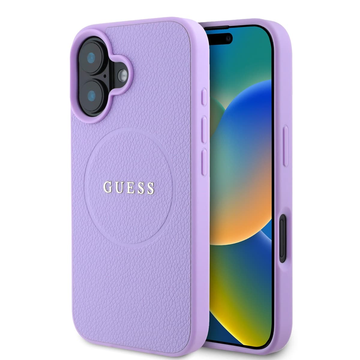 Zadní kryt Guess PU Grained Classic Logo MagSafe pro iPhone 16 Purple - náhled 1