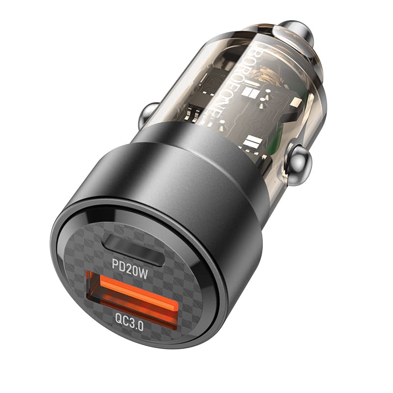 Adaptér do auta Borofone BZ20 Smart s funkcí rychlonabíjení Dual 38W černý - náhled 1