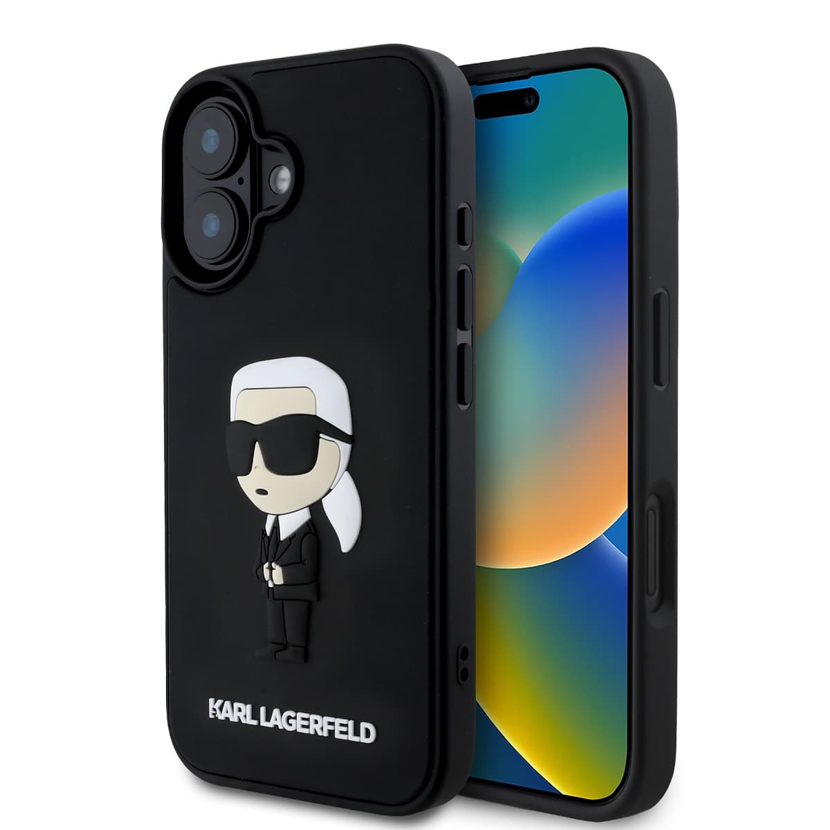 Zadní kryt Karl Lagerfeld 3D Rubber Ikonik pro iPhone 16 Black - náhled 1