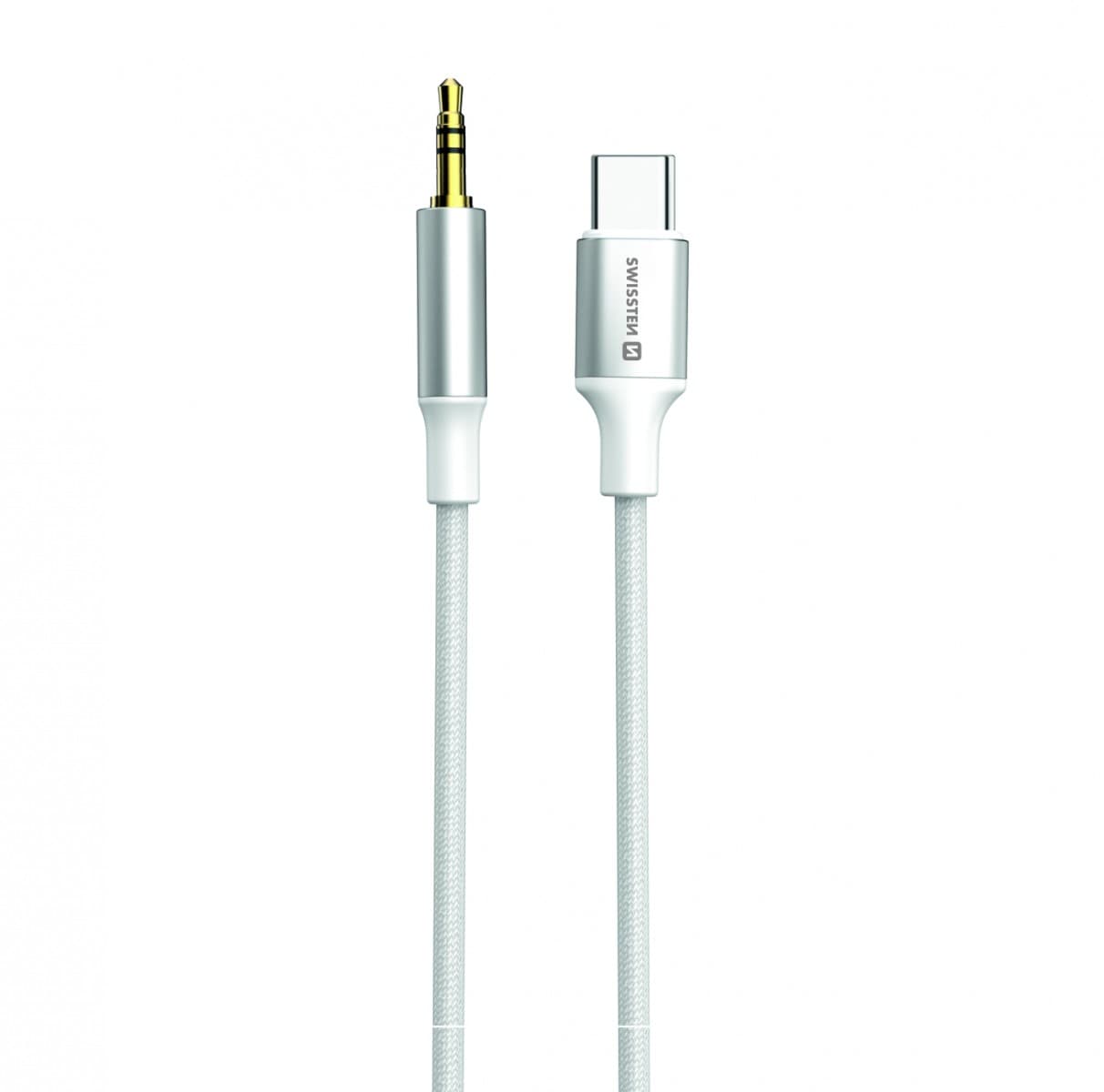 Audio adaptér Swissten USB-C - 3,5 mm jack 1,5m bílý