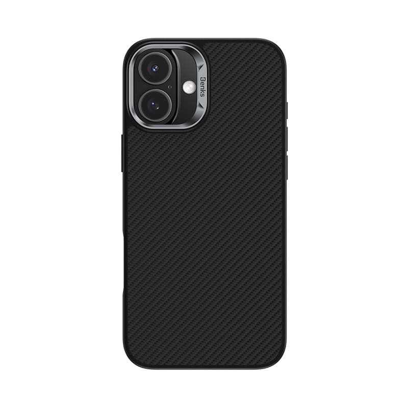 Zadní kryt Benks Magnetic Armor Pro Kevlar Metal Frame 600D pro iPhone 16 Plus černý