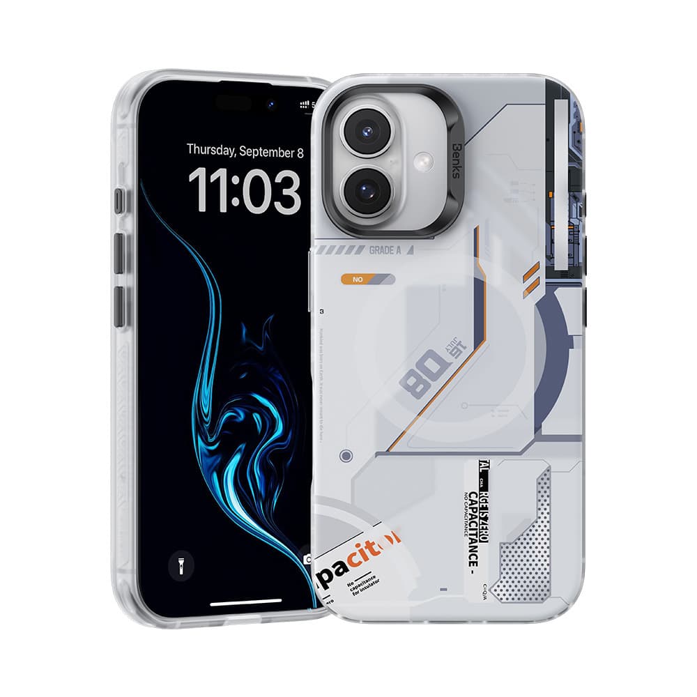 Zadní kryt Benks Magnetic Mecha pro iPhone 16 Plus bílý - náhled 1