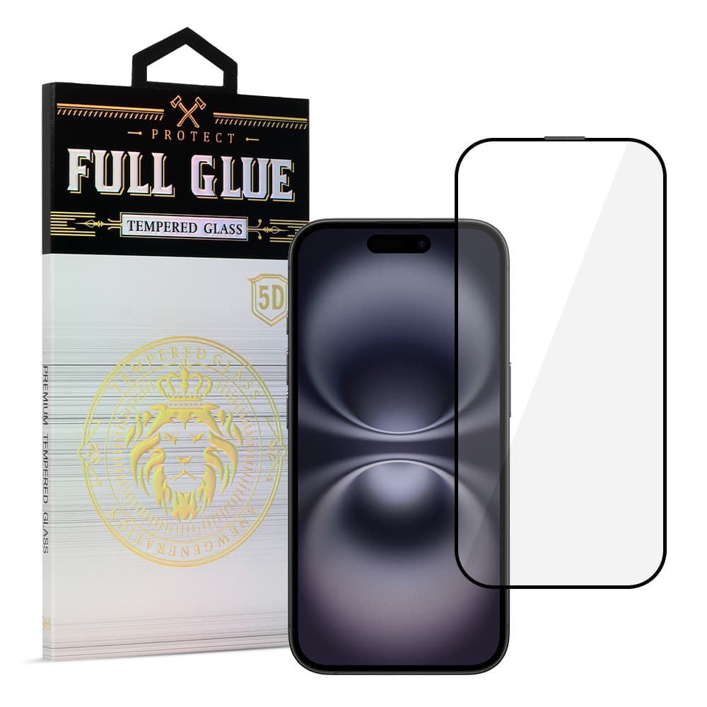 Tvrzené sklo HARD Full Glue 5D pro iPhone 16 PLUS černé - náhled 1