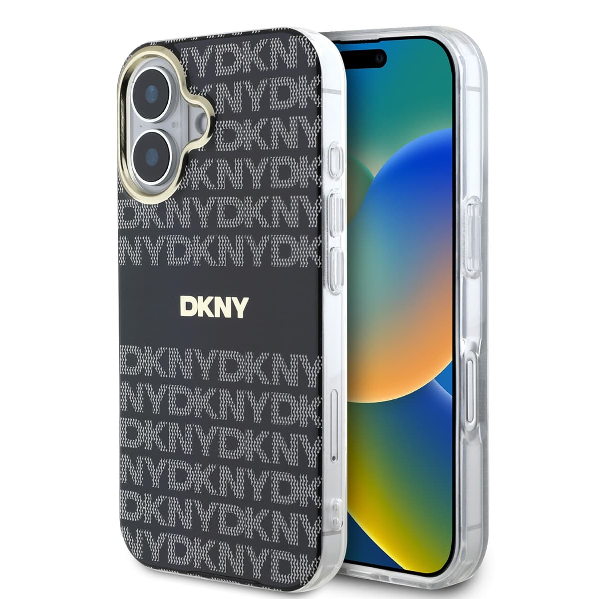Zadní kryt DKNY PC/TPU Repeat Pattern Tonal Stripe Magsafe pro iPhone 16 Black - náhled 1