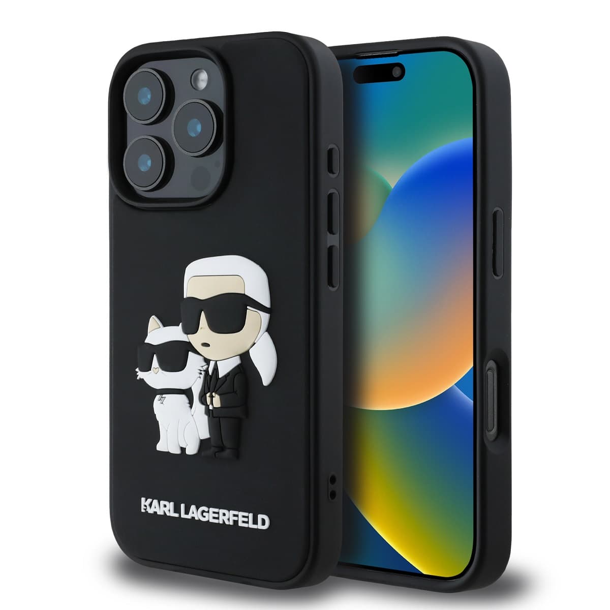 Zadní kryt Karl Lagerfeld PU Saffiano Karl and Choupette pro iPhone 16 Pro Max Black - náhled 1