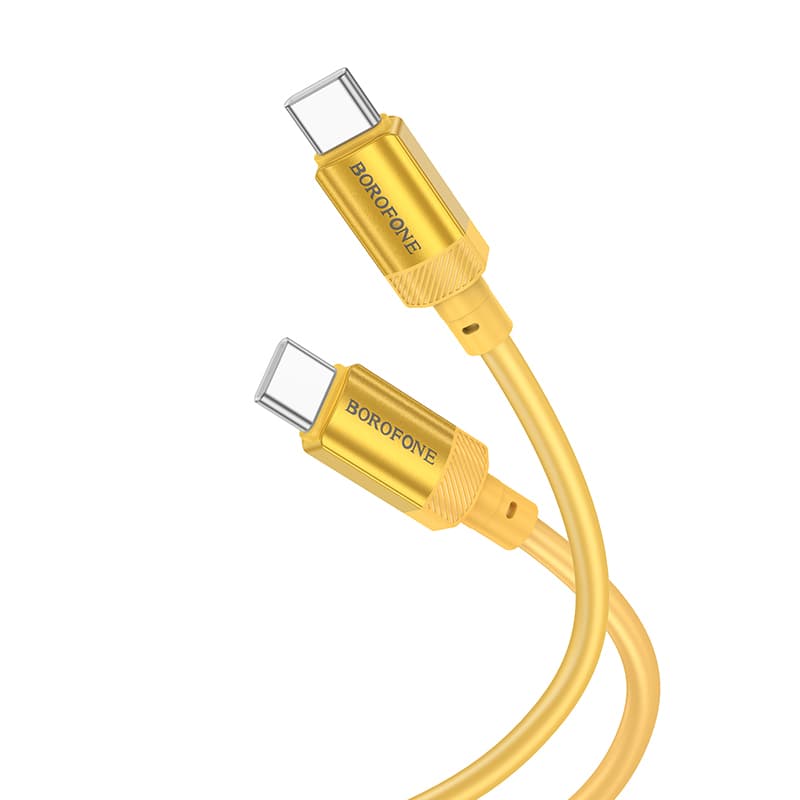 Datový kabel Borofone BX108 Start USB-C - USB-C 60W 3A 1 metr zlatý - náhled 1