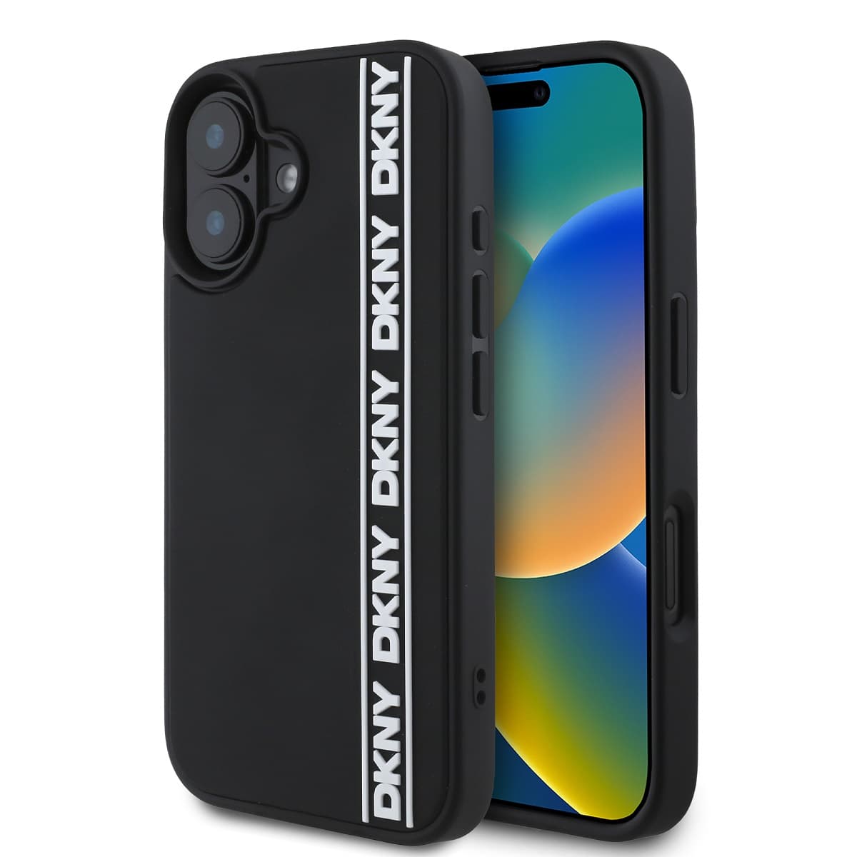 Zadní kryt DKNY 3D Rubber Repeat Logo Line pro iPhone 16 Black - náhled 1