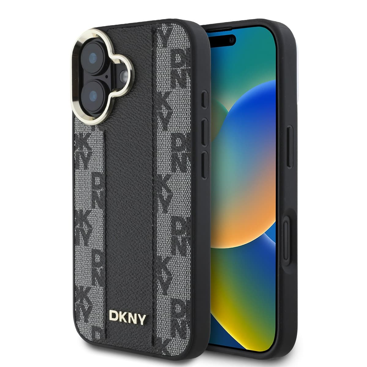 Zadní kryt DKNY PU Leather Checkered Pattern Magsafe pro iPhone 16 Plus Black - náhled 1