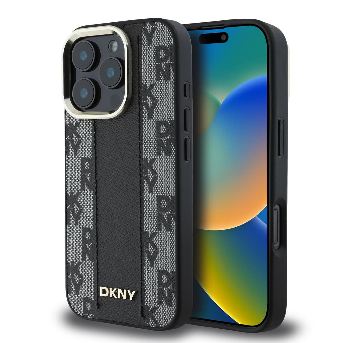 Zadní kryt DKNY PU Leather Checkered Pattern Magsafe pro iPhone 16 Pro Black - náhled 1
