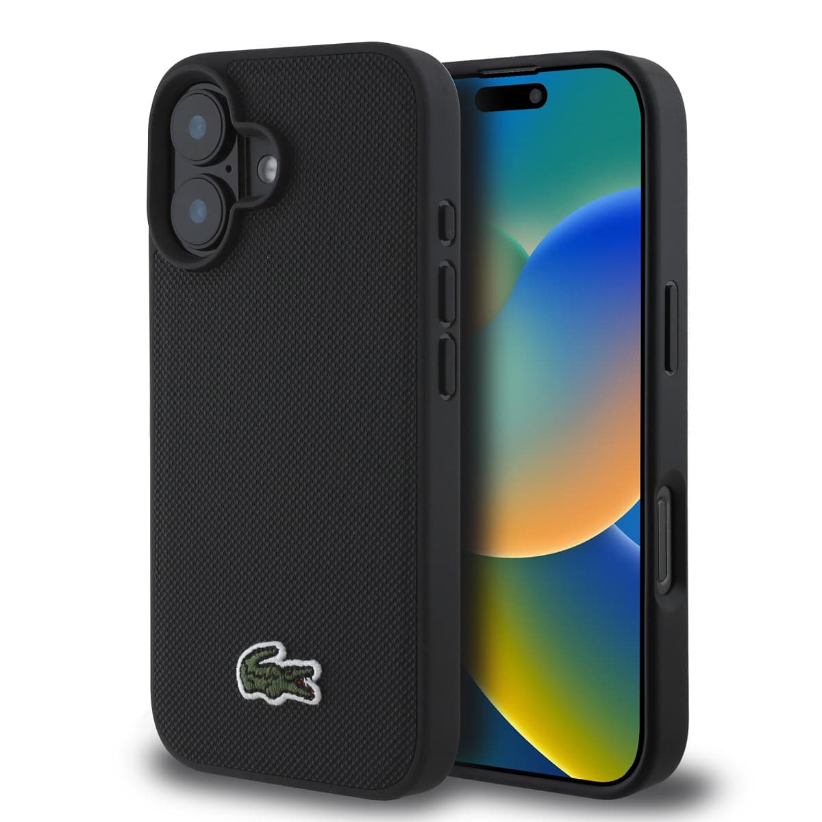 Zadní kryt Lacoste Iconic Petit Pique Woven Logo MagSafe pro iPhone 16 Plus Black - náhled 1