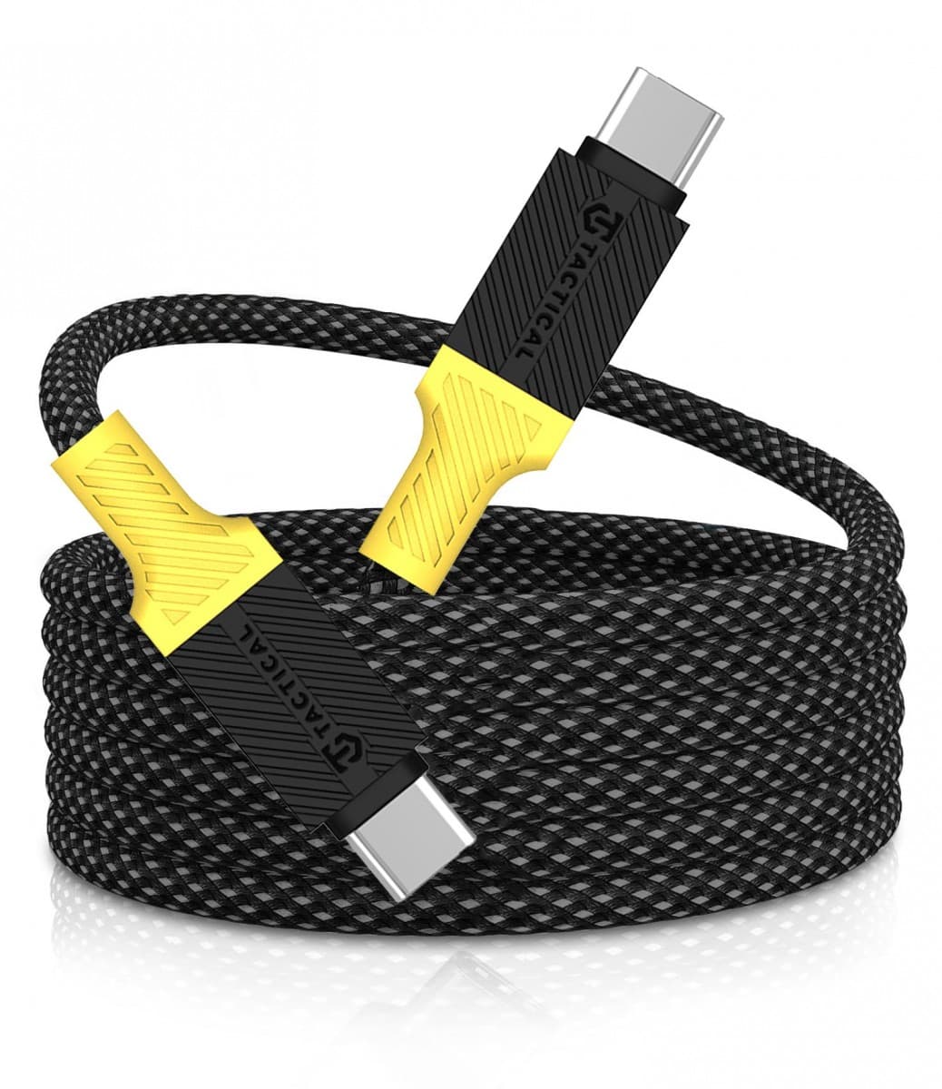 Datový kabel Tactical MagRope USB-C - USB-C 1m Black-Yellow - náhled 1