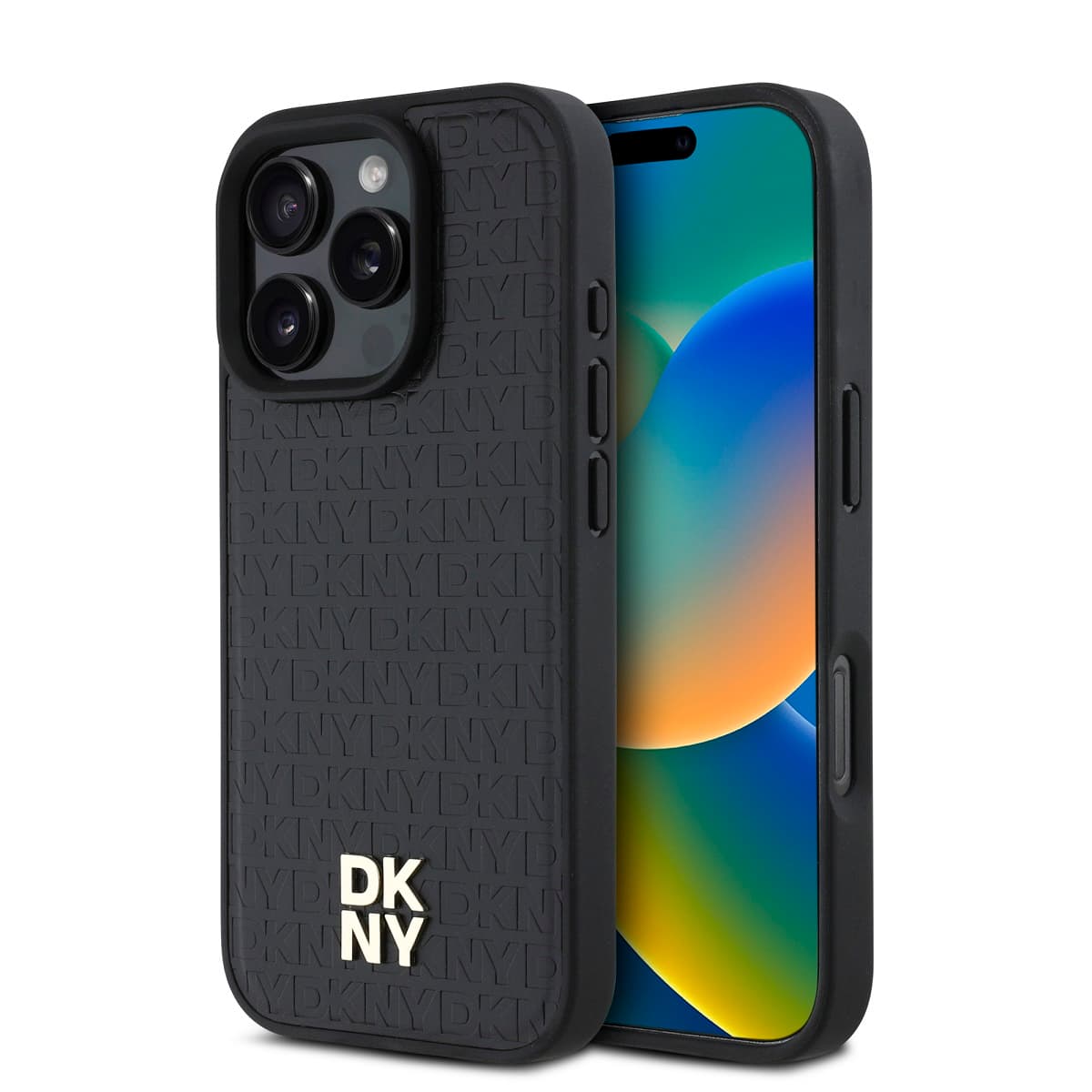 Zadní kryt DKNY PU Leather Repeat Pattern Stack Logo MagSafe pro iPhone 16 Pro Max Black - náhled 1