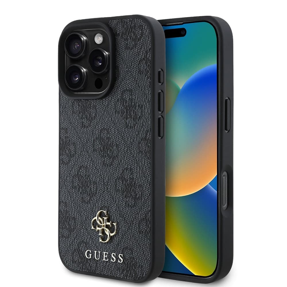 Zadní kryt Guess PU 4G Small Metal Logo MagSafe pro iPhone 16 Pro Max Grey - náhled 1