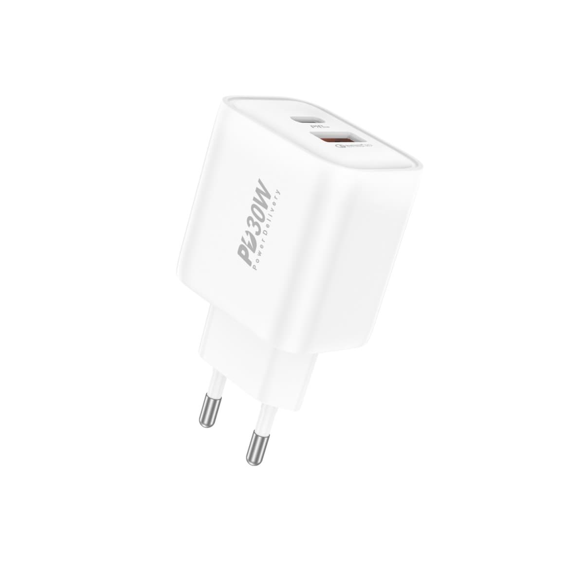Adaptér Foneng EU52 s funkcí rychlonabíjení Dual 30W bílý - náhled 1