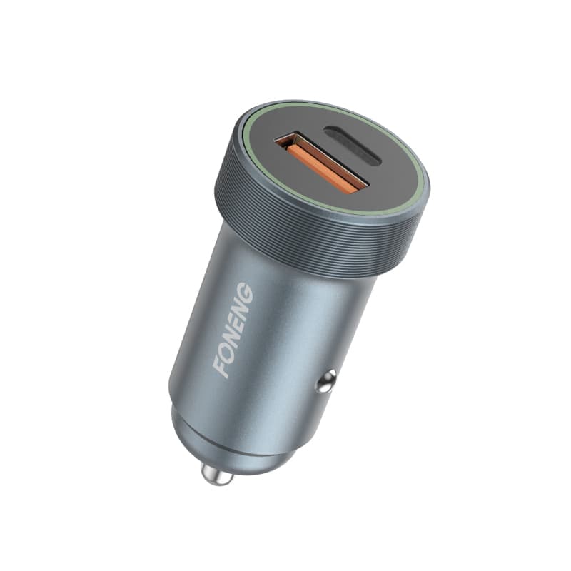 Adaptér do auta Foneng C16 s funkcí rychlonabíjení Dual 30W 3A stříbrný - náhled 1